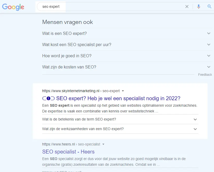 SEO expert op 1 in Google