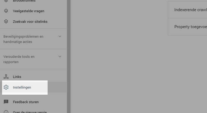 Google Search Console instellingen