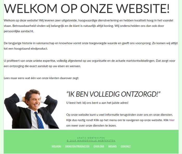 Gratis webteksten