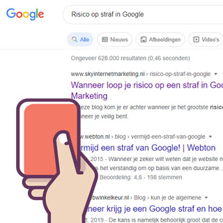 Risico op straf in Google